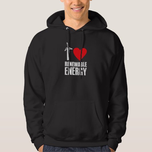 Ik hou van hernieuwbare energie hoodie (Voorkant)