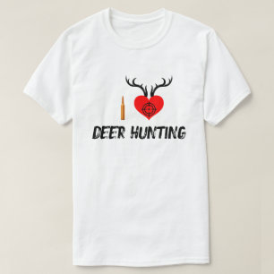 Ik hou van herten jagen - Hart doelwit kogel grafi T-shirt
