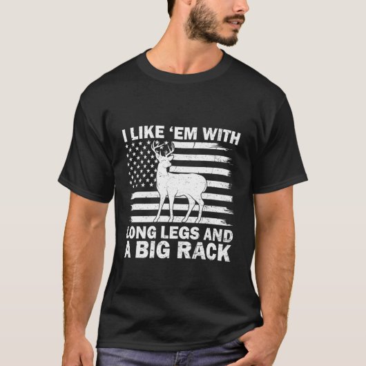 Ik Hou van Herten met Lange Poten Grappige Buck He T-shirt (Voorkant)