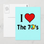 Ik hou van het 70-vredesteken briefkaart (Voorkant / Achterkant)
