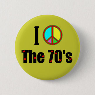 Ik hou van het 70-vredesteken ronde button 5,7 cm
