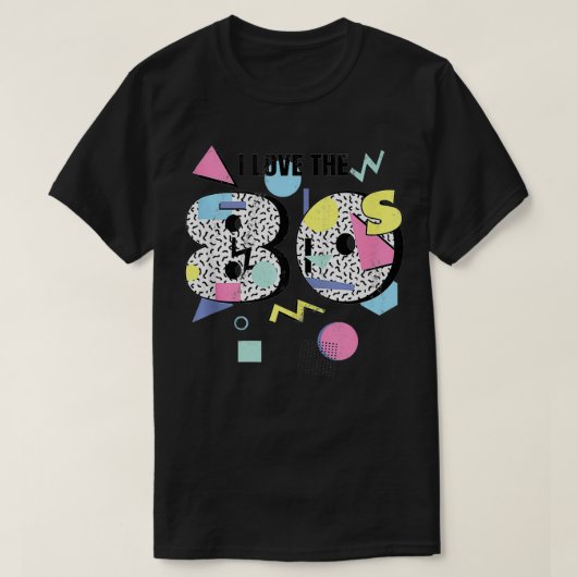Ik hou van het 80s Retro Memphis-ontwerp T-shirt (Design voorkant)