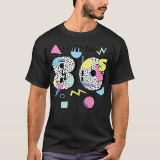 Ik hou van het 80s Retro Memphis-ontwerp T-shirt