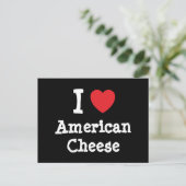 Ik hou van het Amerikaanse Cheese hart T-Shirt Briefkaart (Staand voorkant)