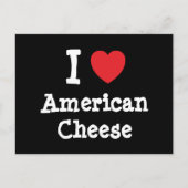 Ik hou van het Amerikaanse Cheese hart T-Shirt Briefkaart (Voorkant)