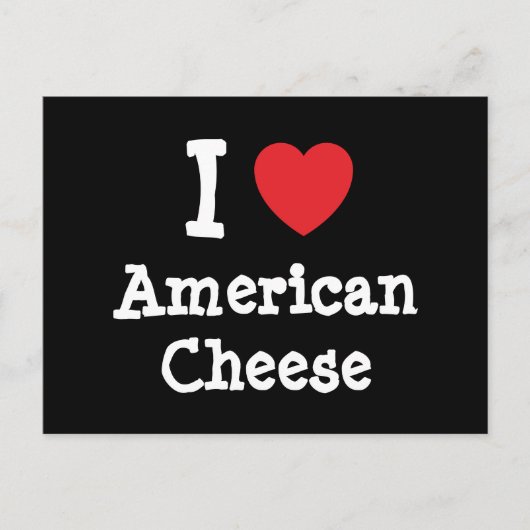 Ik hou van het Amerikaanse Cheese hart T-Shirt Briefkaart (Voorkant)