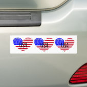 Ik hou van het Amerikaanse hart Bumpersticker (Op auto)
