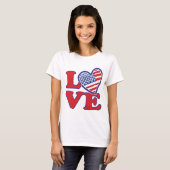 Ik hou van het Amerikaanse hart T-shirt (Voorkant volledig)