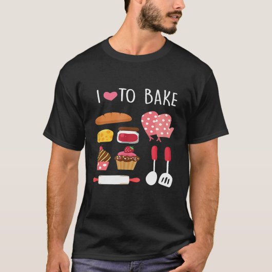 Ik hou van het bakken van grappige bakkerskoekjes. t-shirt (Voorkant)