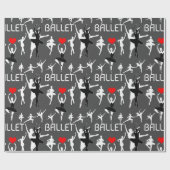 Ik hou van het balletpatroon. White Ballet Dancers Cadeaupapier (Vlak)