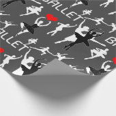 Ik hou van het balletpatroon. White Ballet Dancers Cadeaupapier (Hoek)