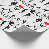 Ik hou van het balletpatroon. Zwarte balletdansers Cadeaupapier (Hoek)