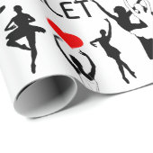 Ik hou van het balletpatroon. Zwarte balletdansers Cadeaupapier (Rol Hoek)