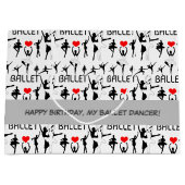 Ik hou van het balletpatroon. Zwarte balletdansers Groot Cadeauzakje (Voorkant)