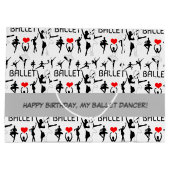 Ik hou van het balletpatroon. Zwarte balletdansers Groot Cadeauzakje (Achterkant)