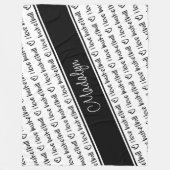 Ik hou van het basketbalpatroon zwart wit fleece deken (Voorkant)