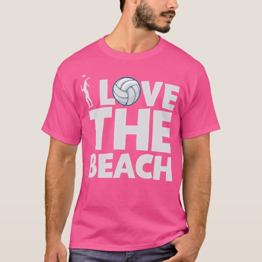 Ik hou van het beachvolleybal t-shirt (Voorkant)