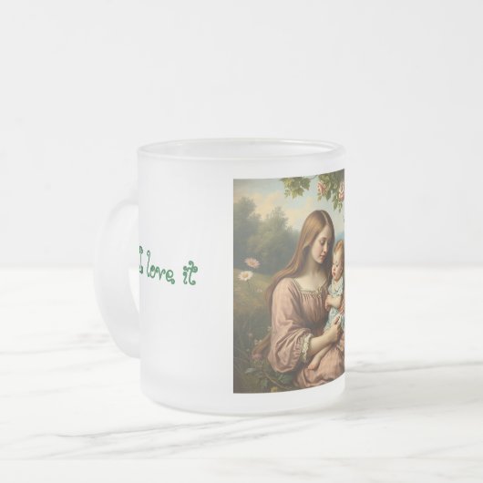 Ik hou van het beste moeder ooit gepersonaliseerde matglas koffiemok (Voorkant links)