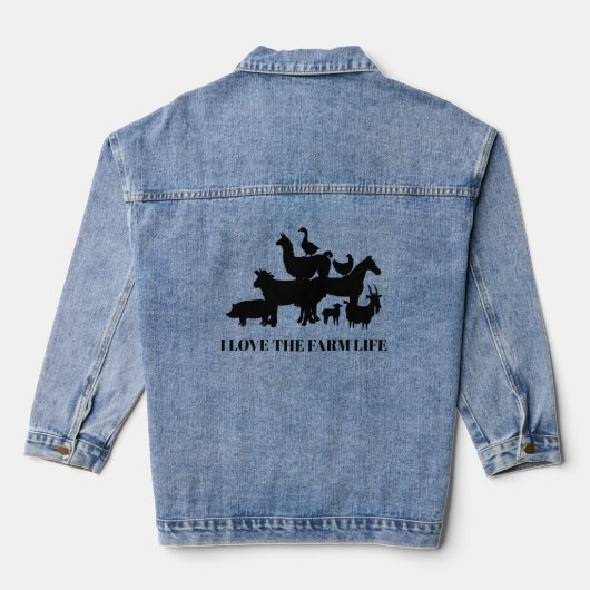 Ik hou van het Boerderij Leven Denim Jacket (Achterkant)