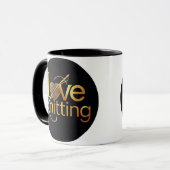 Ik hou van het breien van garen breien cadeau koff mok (Voorkant links)