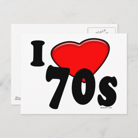 Ik hou van het Briefkaart van de jaren 70 (Voorkant / Achterkant)