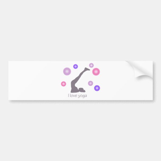 Ik hou van het coole Yoga ontwerp! Bumpersticker (Voorkant)