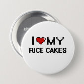 Ik hou van het digitale ontwerp van mijn rijstkoek ronde button 7,6 cm (Voorkant /achterkant)