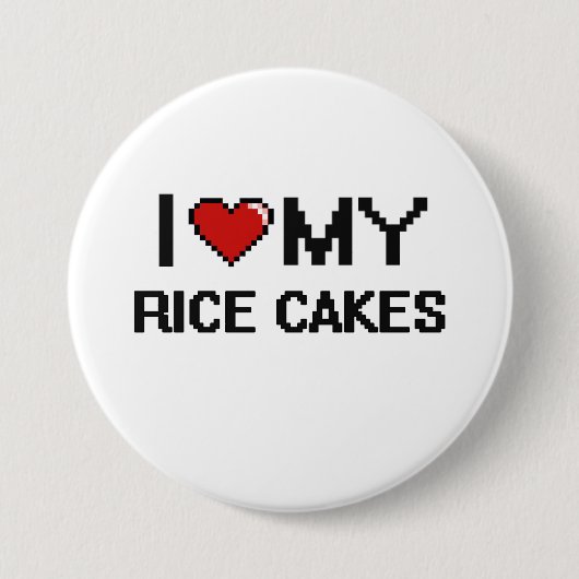 Ik hou van het digitale ontwerp van mijn rijstkoek ronde button 7,6 cm (Voorkant)