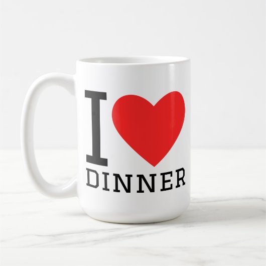 Ik hou van het diner koffiemok (Links)
