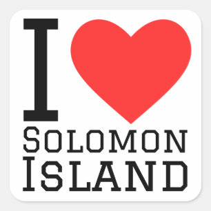 Ik hou van het eiland Salomo Vierkante Sticker