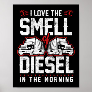 Ik hou van het eten van diesel in de ochtendtrucke poster
