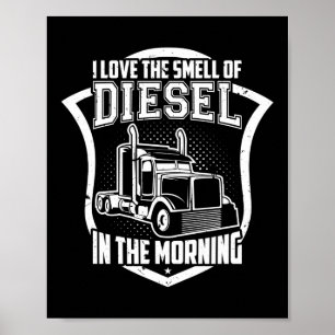 Ik hou van het eten van diesel in de ochtendtrucke poster