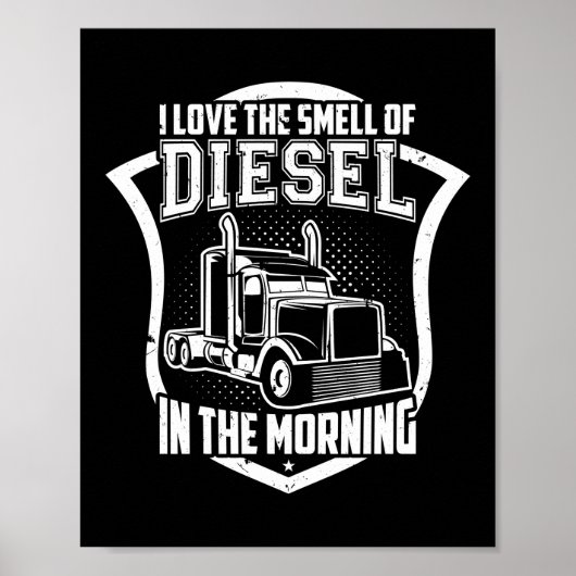 Ik hou van het eten van diesel in de ochtendtrucke poster (Voorkant)