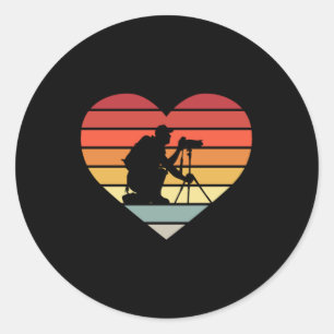 Ik hou van het fotograferen van hart ronde sticker