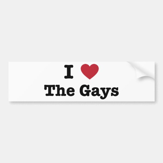 Ik hou van het Gays Shirt Bumpersticker (Voorkant)
