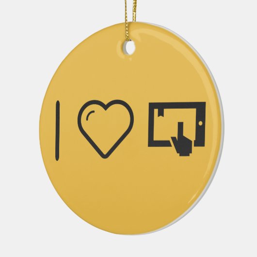 Ik hou van het gebruik van Ipad Keramisch Ornament (Links)