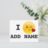 Ik hou van het gloeien van een kus naar aangepaste briefkaart (Staand voorkant)