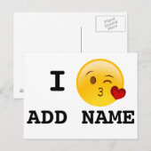 Ik hou van het gloeien van een kus naar aangepaste briefkaart (Voorkant / Achterkant)