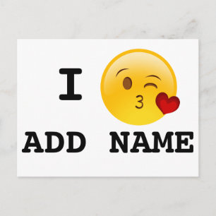 Ik hou van het gloeien van een kus naar aangepaste briefkaart