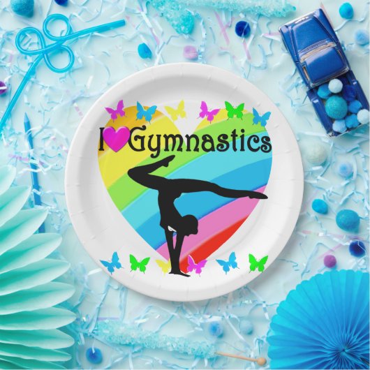 IK HOU VAN HET GYMNASTISCHE ONTWERP PAPIEREN BORDJE (Feest)