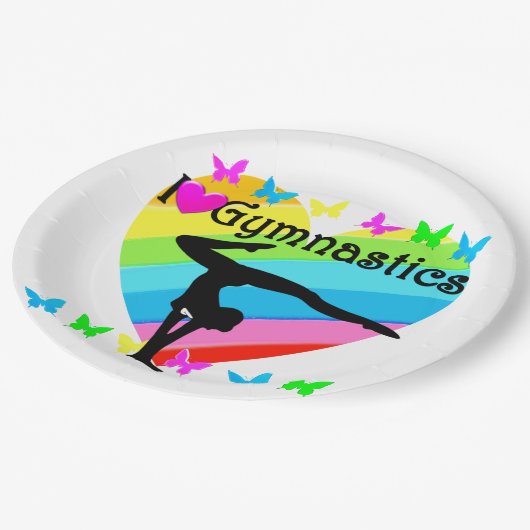 IK HOU VAN HET GYMNASTISCHE ONTWERP PAPIEREN BORDJE (Gekanteld)