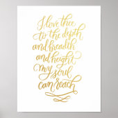 Ik hou van het handschrift in Faux Folie Gold Poster (Voorkant)