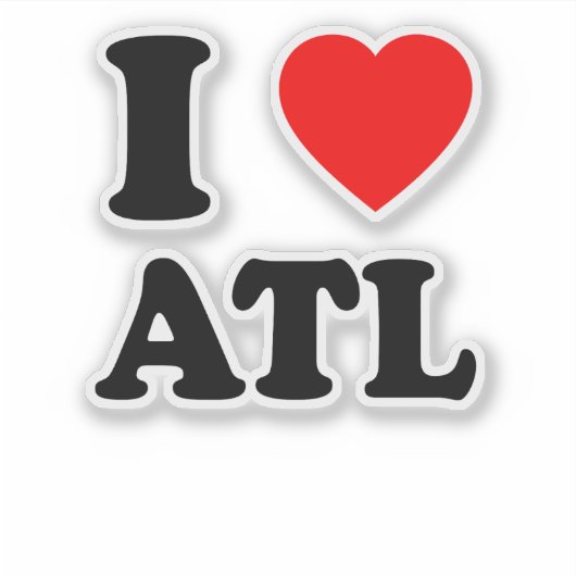 Ik hou van het hart cool Atlanta Sticker (Voorkant)