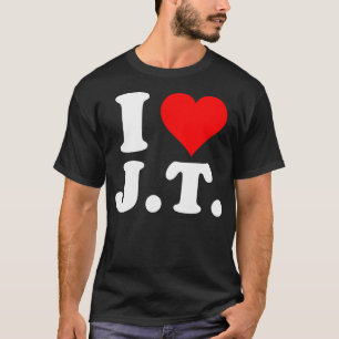 Ik hou van het hart Grappige JT naam T-shirt