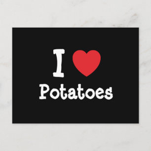 Ik hou van het hart van aardappelen T-Shirt Briefkaart