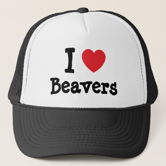 Ik hou van het hart van Beavers op maat Trucker Pet (Voorkant)