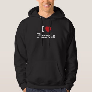 Ik hou van het hart van fretten op maat hoodie