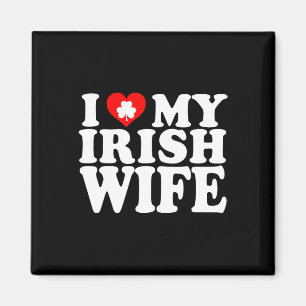 Ik hou van het hart van mijn Ierse vrouw St Patric Magneet