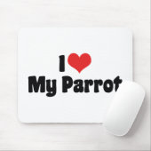 Ik hou van het hart van mijn papegaai - vogellover muismat (Met muis)