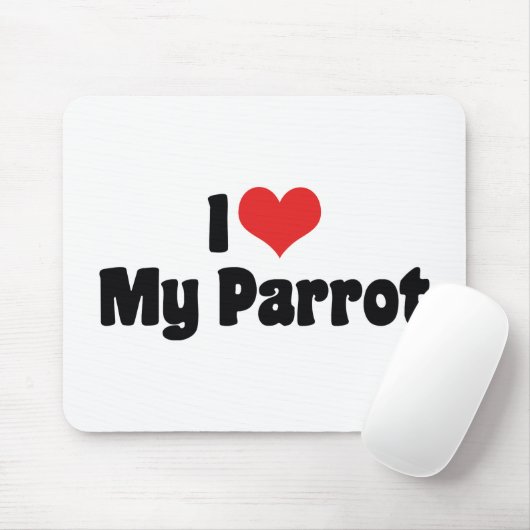 Ik hou van het hart van mijn papegaai - vogellover muismat (Met muis)